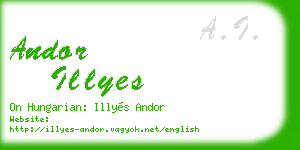 andor illyes business card